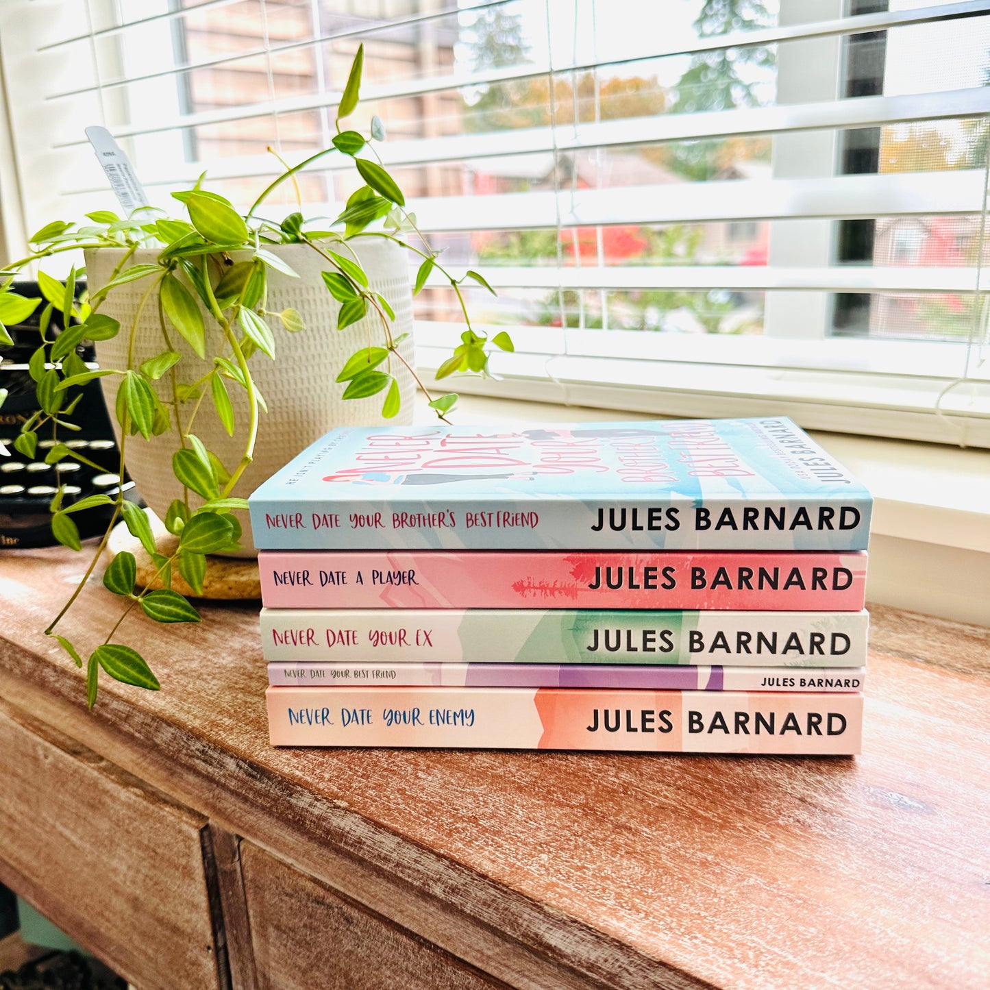 Never Date Series by Jules Barnard, Signed Paperback Complete 5-Book Series Bundle